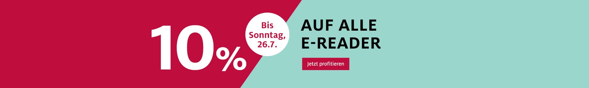 10% Rabatt auf alle E-Reader