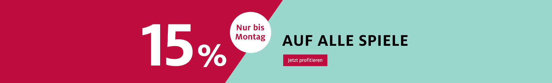 15% auf alle Spiele