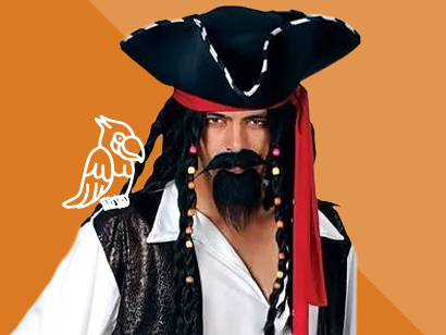 Mann in Piratenkostüm