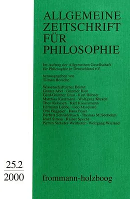 E-Book (pdf) Allgemeine Zeitschrift für Philosophie: Heft 25.2/2000 von 