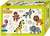 Hama 3510 - Geschenkpackung Zootiere, Bügelperlen Midi, ca. 2000 Stück inklusive Stiftplatte und Zubehör Spiel