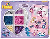 Hama 3709 Kreativbox Accessoires, Bügelperlen Midi, ca. 2400 Stück inklusive Stiftplatte und Zubehör Spiel