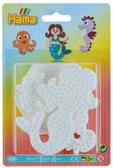 Hama 4575 - Stiftplatten 3er Set,, Seepferdchen/Meerjungfrau/Sechseck, für Bügelperlen midi 5+ Spiel