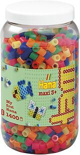 HAMA Maxi Perlen Neon Dose 1.400Stück Spiel