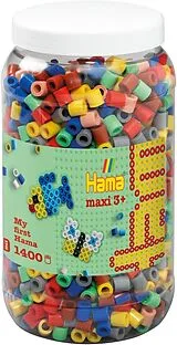 Hama 8543 - My first Hama Bügelperlen Maxi 3+, Dose mit ca. 1400 Stück, Vollton Mix69 Spiel
