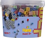 Hama 8573 - Perlen, Dose mit ca. 600 Maxi-Bügelperlen, Vollton Mix69 Spiel