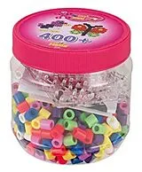 Hama 8791 - Bügelperlen, Dose mit 400 Maxi-Perlen und 2 Stiftplatten (Quadrat und Schmetterling) Spiel