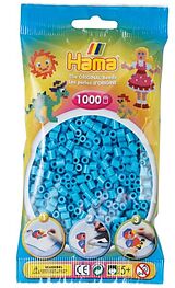 Hama 207-49 - Bügelperlen Midi, ca. 1.000 Perlen, azurblau Spiel