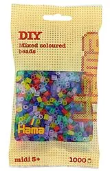 Hama 207-53 - DIY Bügelperlen Midi 5+, ca. 1000 Stück, Transparent-Mischung Spiel
