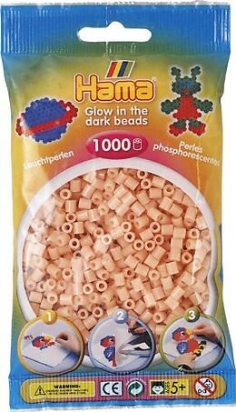 Hama 207-56 - Perlen leuchtfarben/pink, Leuchtperlen, 1000 Stück Spiel