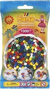 Hama 207-66 - Perlen Mix, 1000 Stück, 6 Farben, Farbmix Spiel
