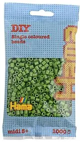 Hama 207-84 - DIY Bügelperlen Midi 5+, ca. 1000 Perlen, Helle Olive Spiel