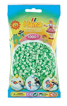 Hama 207-98 - Beutel mit Midi Bügelperlen Mint, 1000 Stück Spiel
