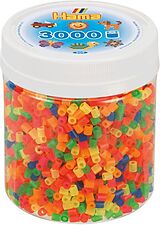 Hama 209-51 - Perlen, Perlen, Dose mit Bügelperlen, 3000 Stück, Neon-Mix Spiel