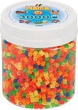 Hama 209-51 - Perlen, Perlen, Dose mit Bügelperlen, 3000 Stück, Neon-Mix Spiel
