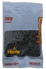 Hama 501-71 - DIY Bügelperlen Mini 10+, ca. 2000 Stück, Dunkelgrau Spiel