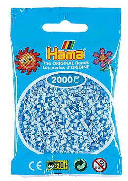 Hama 501-97 - Beutel mit Mini Bügelperlen Eisblau, 2000 Stück Spiel