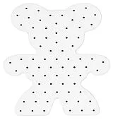 Hama 9004 - Maxi Stick-Lochplatte, Teddy für 72 Maxi Stecker, 20x15cm, weiß Spiel