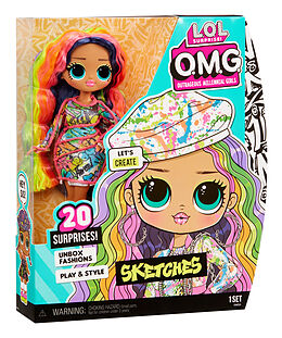 MGA 581857EUC - L.O.L. Surprise OMG, SKETCHES, Modepuppe zum Stylen, 25 cm Spiel