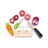 Tender Leaf 7508274 - Mini Chef Schneidebrett mit Zubehör, Kinderküche, Holz, 16-teilig Spiel