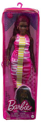 Barbie Fashionistas Puppe im ärmellosen Kleid mit Love Aufschrift Spiel