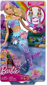 Barbie Meerjungfrau mit magischen Blüten blond Spiel