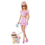 Barbie im Zwillingslook mit Schleife und Haustier Spiel