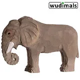 Wudimals A040453 - Elefant, Elephant, handgeschnitzt aus Holz Spiel