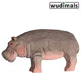 Wudimals A040457 - Nilpferd, Hippo, handgeschnitzt aus Holz Spiel
