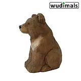 Wudimals A040466 - Bärenjunges, Bear Cub, handgeschnitzt aus Holz Spiel