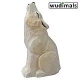 Wudimals A040480 - Polarwolf, Arctic Wolf, handgeschnitzt aus Holz Spiel
