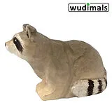 Wudimals A040481 - Waschbär, Racoon, handgeschnitzt aus Holz Spiel