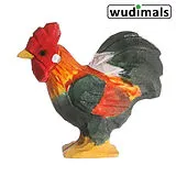 Wudimals A040601 - Hahn, Rooster, handgeschnitzt aus Holz Spiel