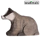 Wudimals A040700 - Dachs, Badger, handgeschnitzt aus Holz Spiel