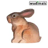 Wudimals A040702 - Hase, Hare, handgeschnitzt aus Holz Spiel