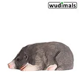 Wudimals A040703 - Maulwurf, Mole, handgeschnitzt aus Holz Spiel