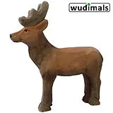 Wudimals A040712 - Hirsch, Stag, handgeschnitzt aus Holz Spiel