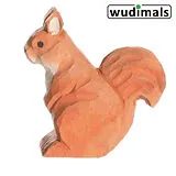 Wudimals A040714 - Eichhörnchen, Squirrel, handgeschnitzt aus Holz Spiel