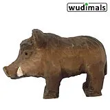 Wudimals A040717 - Wildschwein, Wild Boar, handgeschnitzt aus Holz Spiel