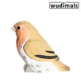 Wudimals A041003 - Rotkehlchen, Robin, handgeschnitzt aus Holz Spiel