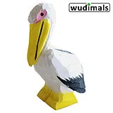 Wudimals A041011 - Pelikan, Pelican, handgeschnitzt aus Holz Spiel