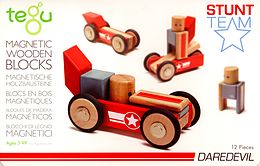 TEGU - 12 Magnetische Holzbausteine Rennwagen Spiel