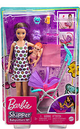 Barbie Skipper Babysitters Inc. Puppe mit Kinderwagen, Baby &amp; Zubehör Spiel