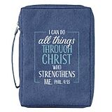 Article non livre I Can Do All Things Blue Poly-Canvas Bible Cover Large de 