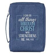 Article non livre I Can Do All Things Blue Poly-Canvas Bible Cover Large de 