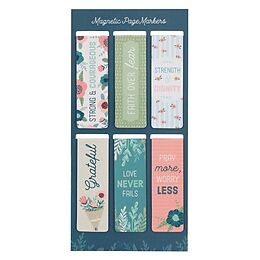 Article non livre Floral Garden Magnetic Bookmark Set de 