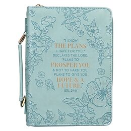 Article non livre Bible Cover Lg Teal Floral I Know the Plans Jer. 29:11 de 