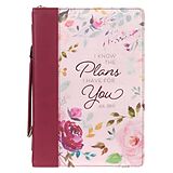 Article non livre Bible Cover Med Pink Floral I Know the Plans Jer. 29:11 de 