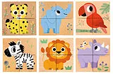 Spiele & Spielzeug Holzwürfel Puzzle Wild & Co von