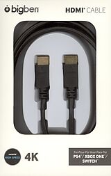 HDMI 2.0a Cable 2m - black [NSW/PS5/PS4/XSX/XONE] comme un jeu PlayStation 4, Xbox One, Ninte